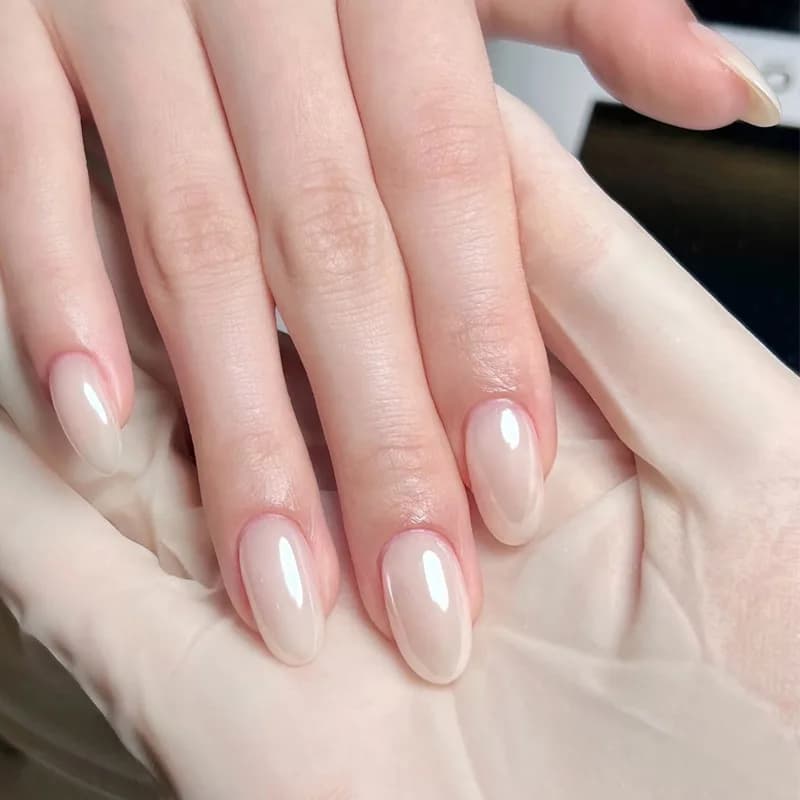 24 Pcs Simple Acrylic Press on Nails Medium Short Nail Tips Stick-on Nails Decorated Artificial Nails with Tools Fake Nail 2026