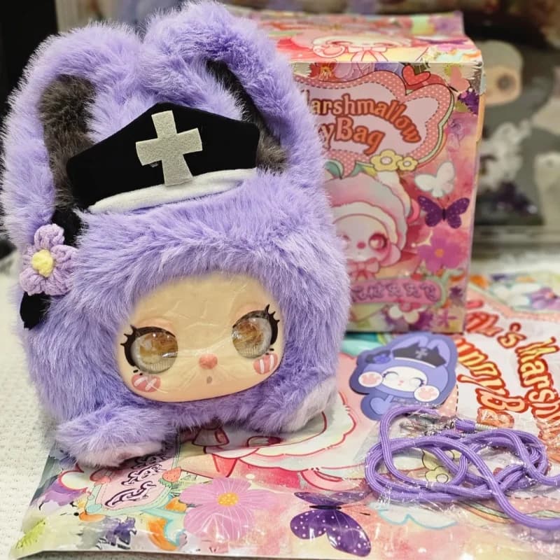 New Genuine Liila Cotton Candy Rabbit Bag Series Blind Box Vinyl Plush Bag Kawaii Mystery Box Crossbody Bag Girl Birthday Gifts