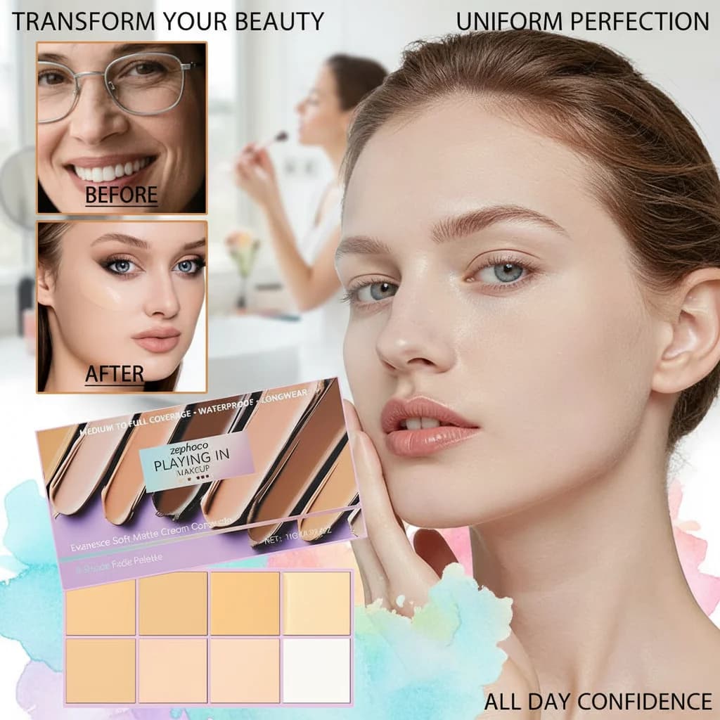 Correttore Soft Fog con Effetto Sfumato, Trucco Coprente Liquido Camouflage, Fondotinta Naturale per la Cura della Pelle Femminile
