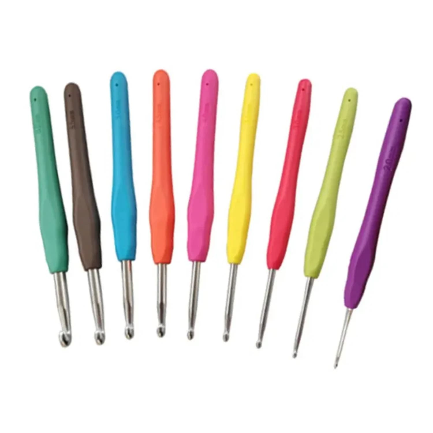 9 pezzi strumento per maglieria maglione ago TPR manico morbido alluminio uncinetto manico colorato maglione fai da te sciarpa artigianale aghi per cucire maglieria