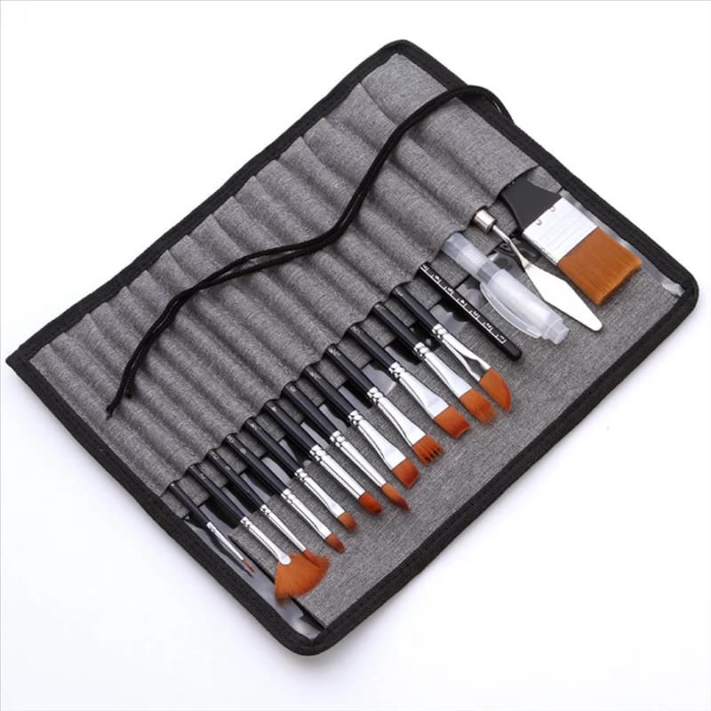 AED5-Multi-Purpose Watercolor Brush With Drawstring Case, Artist Paint Brush Set For Acrylic Oil Watercolor Canvas