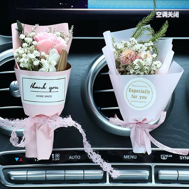 Car Perfume Clips for Air Intake Bouquet of Dry Flowers Mini Bouquet eternal flower accessories for car interior deodorant wholesale