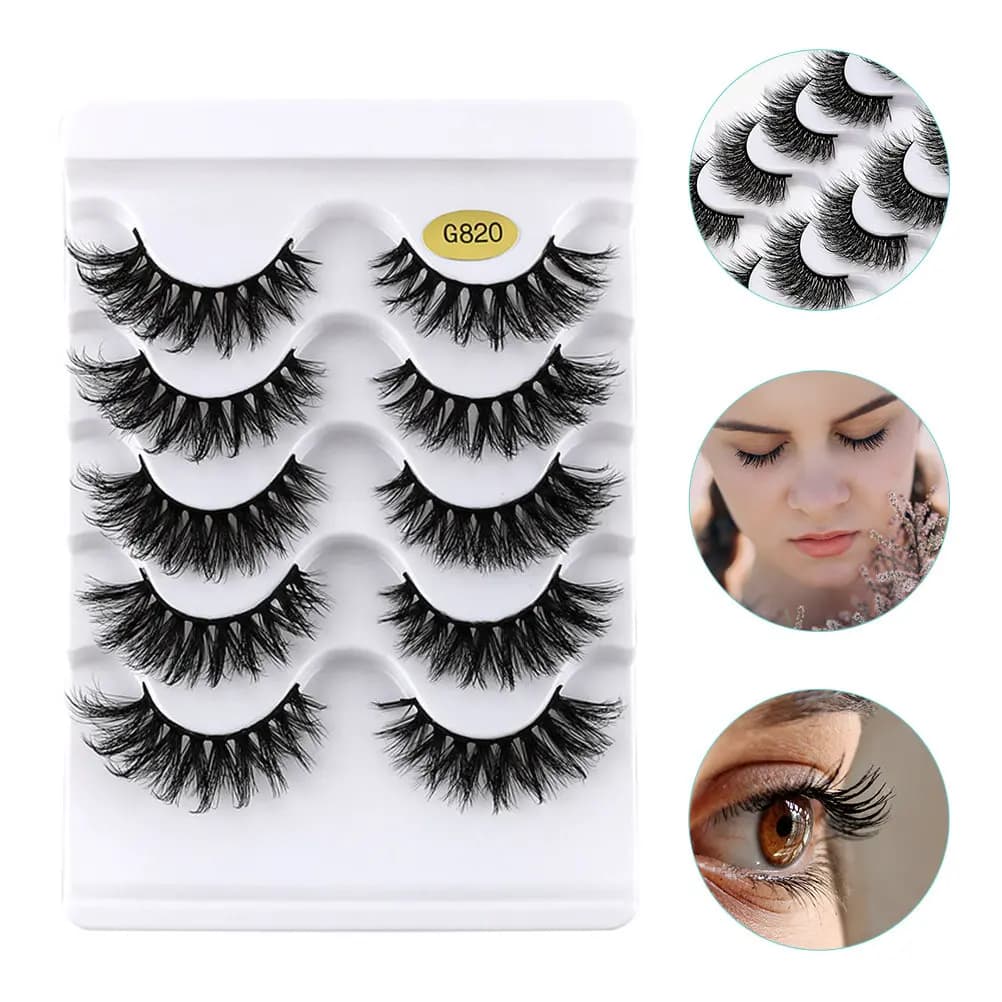5 paia di ciglia finte da donna, leggere, per l'uso quotidiano, per uscire di notte, per un trucco elegante, ciglia essenziali per il trucco degli occhi