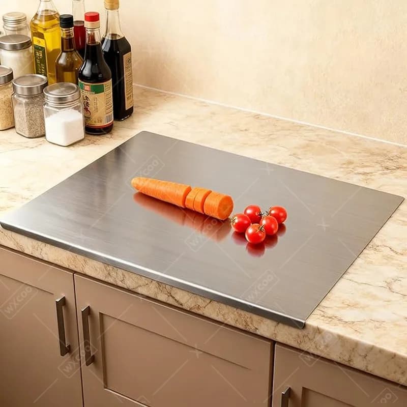 WXCOO Large-sized Cutting Boards Suitable for Meat Fruits Vegetables Bread and Baking Stainless Steel Kitchen Boards