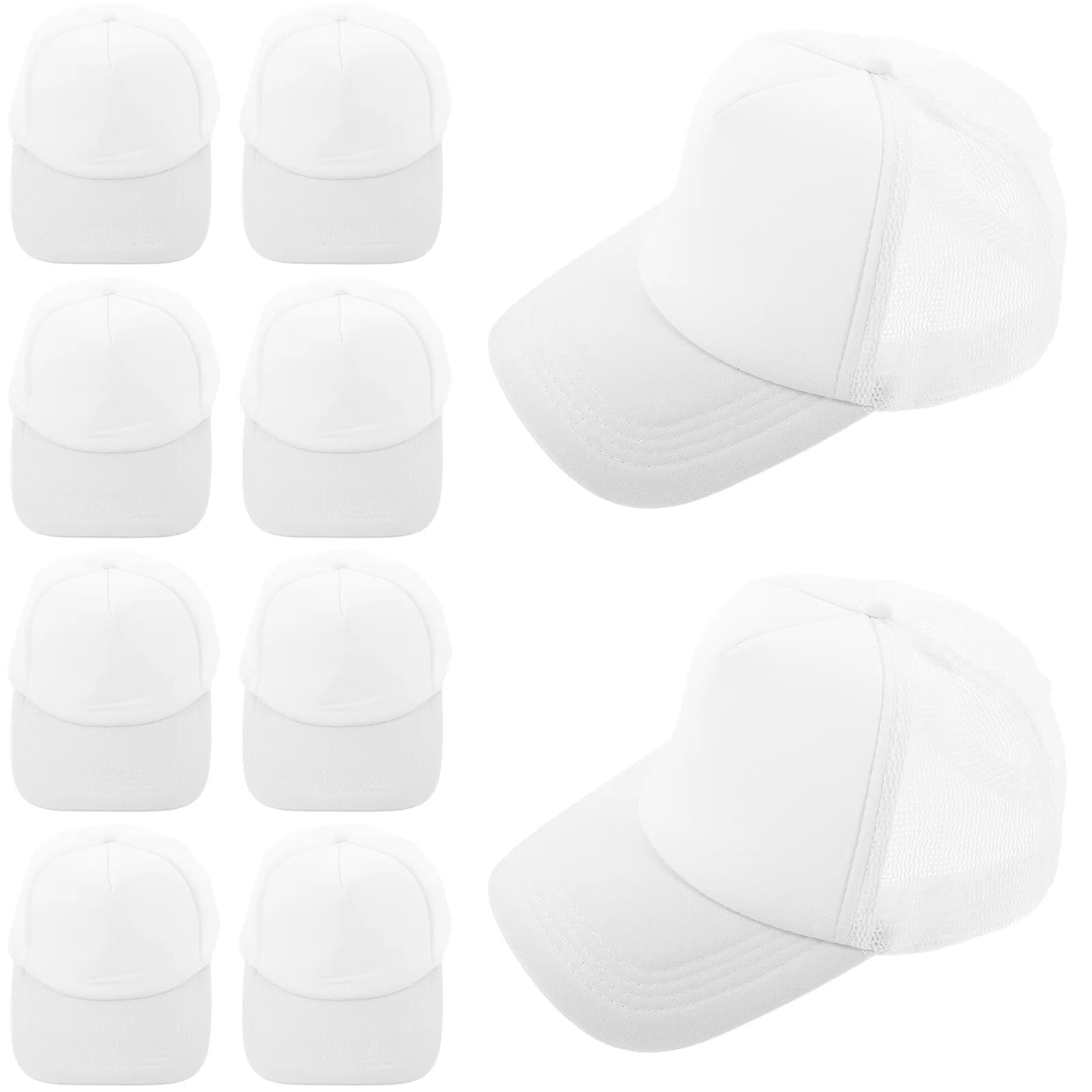 10 pezzi berretti da baseball in rete vuota cappelli per sublimazione fai da te berretto per trasferimento di calore per le donne nero confezione da 10 camion traspirante alla moda