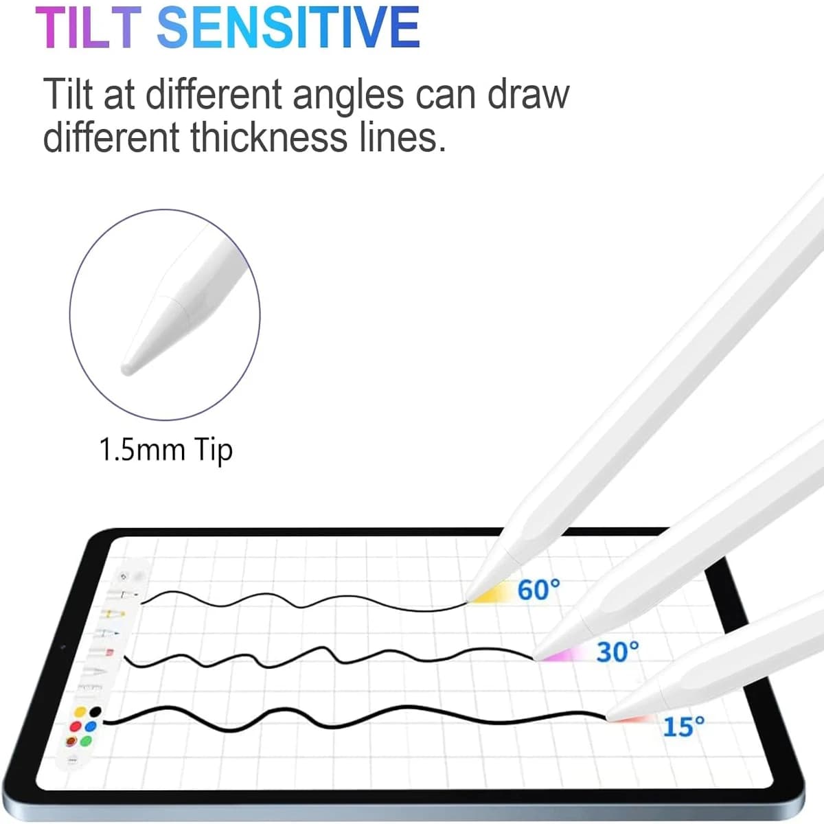 Stylus Pen for iPad Pencil 11th A16 Generation, Apple Pencil Palm Rejection & Tilt Sensitivity, Compatible 2018-2025 IPad6-10th