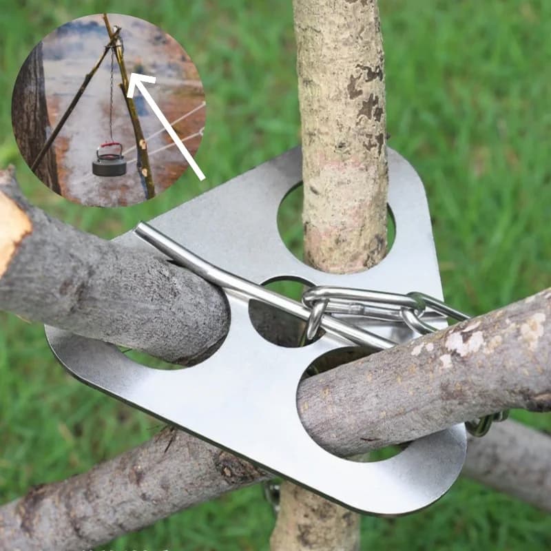 1set Tripod Hanging Detachable Campfire Cooking Accessories Outdoor Barbecue adjustable hanging stainless steel