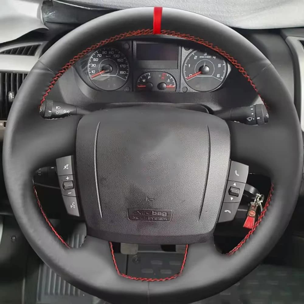Coprivolante per auto in pelle cucita a mano per Fiat Ducato Peugeot Boxer Citroen Jumper 2006-2019 Ram ProMaster 2017-2020