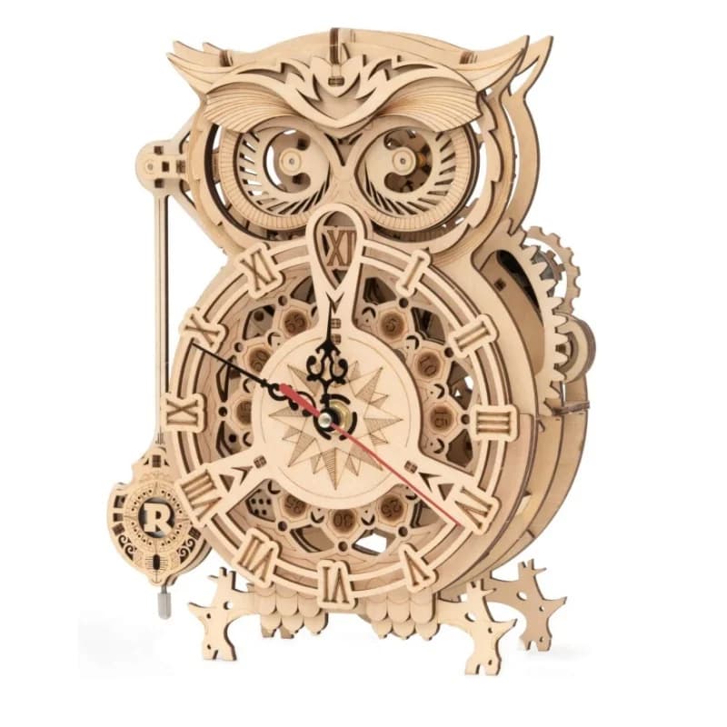 Robotime ROKR 3D Wood Puzzle Gufo Watch Model Construction Kit Kids Toys LK503