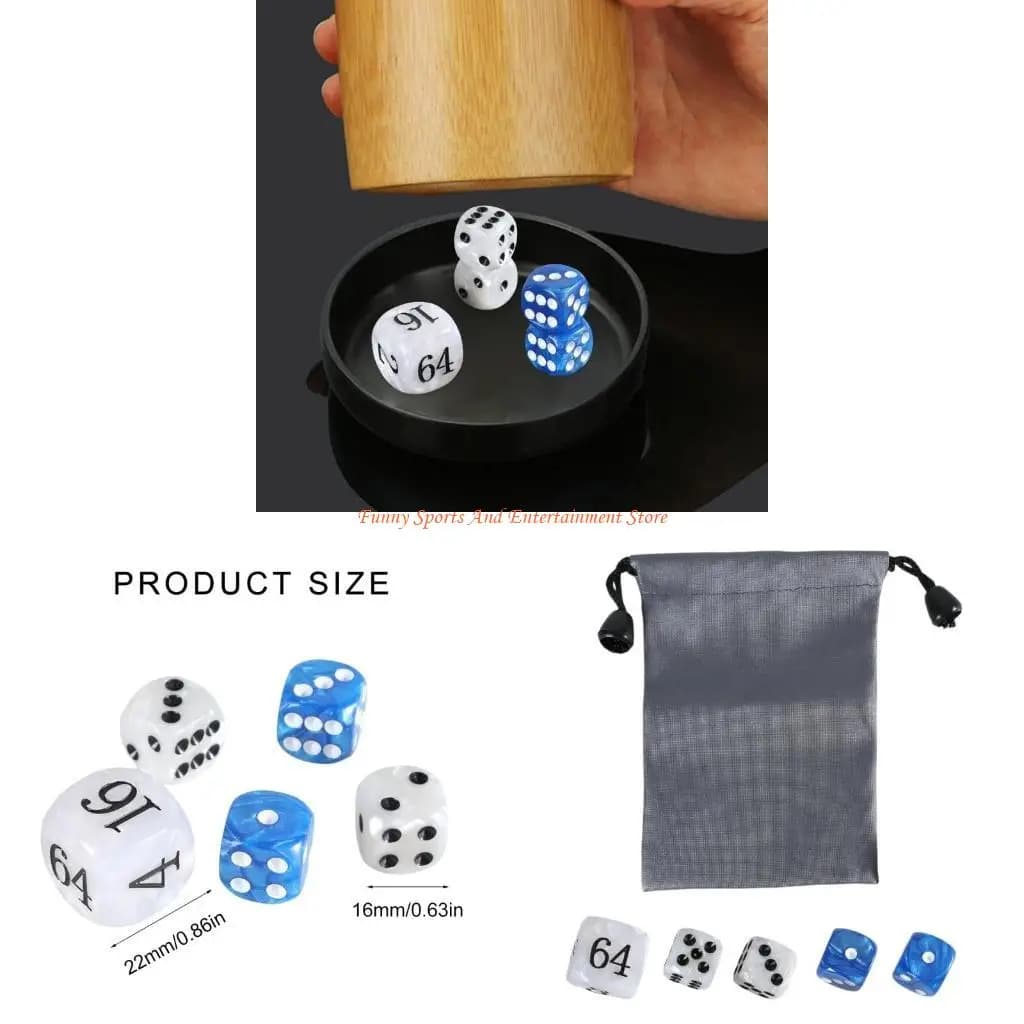 C4DE Dadi perlati eleganti per appassionati giochi Dadi da gioco in acrilico Accessori Set dadi con perle classiche