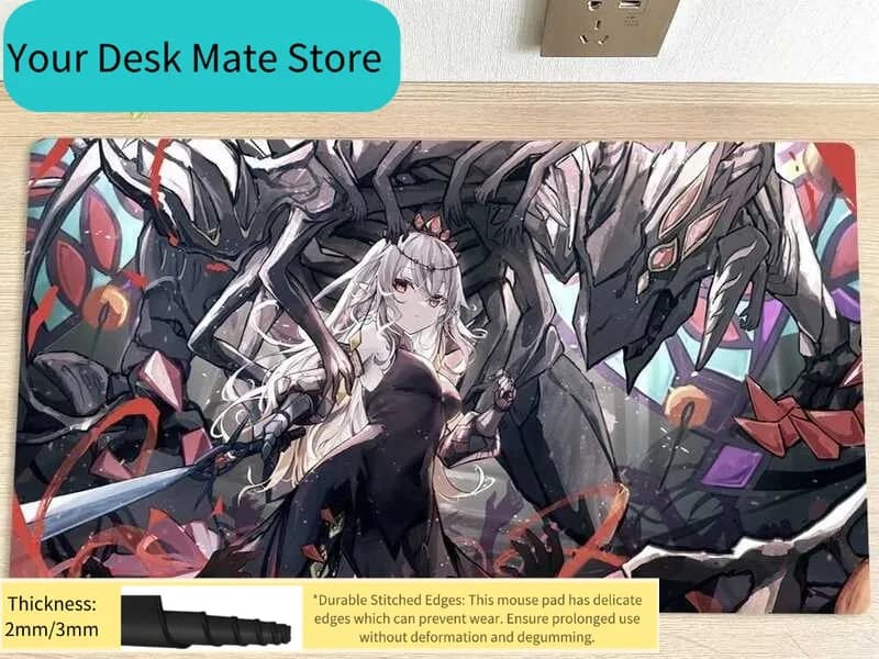 Tappetino da Gioco YuGiOh per Ragazze, Rosso Cartesia, la Virtuosa, per TCG CCG, Tappetino per Giochi di Carte Collezionabili, Tappetino per Mouse, Tappetino da Gioco con Borsa Gratuita