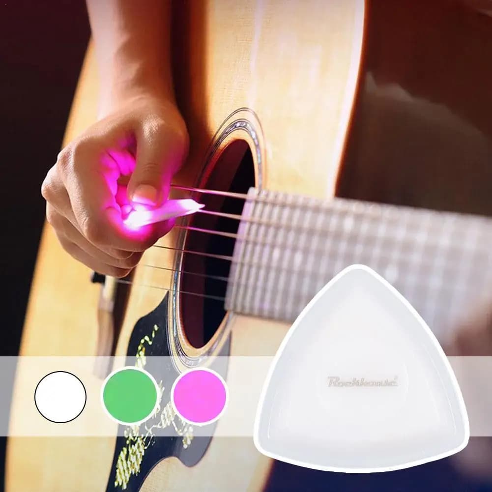 Plettro per chitarra incandescente a LED Plettri unici per basso Chitarra elettrica Chitarra acustica Mandolino e basso Plettro per chitarra luminoso