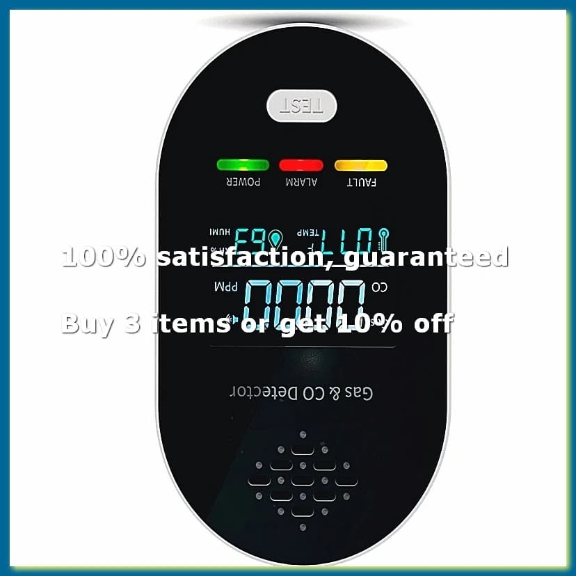 Gas Leak and Carbon Monoxide Detector,Plug- Gas Alarm with LED Indicator,CO2 Detector US Plug-ABPX