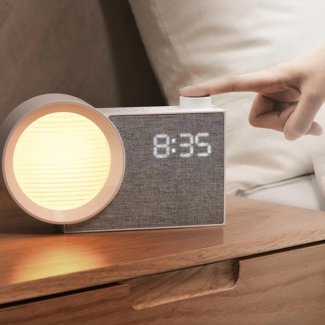 WILIT LED Night Light Alarm Clock with White Noise & Timer Bedside Lamp - Warm Ambient Bedroom Decoration Gift Mood Light Sleep