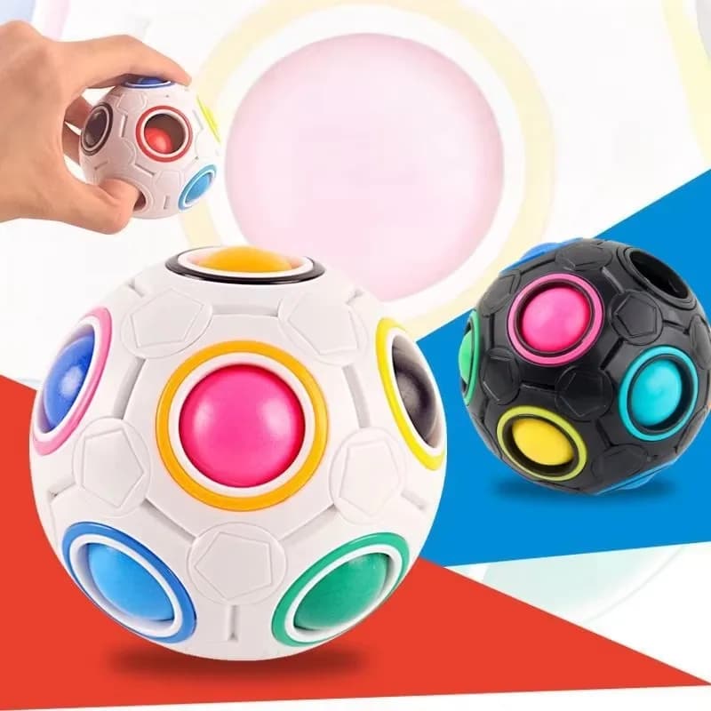 Palla Puzzle Arcobaleno Magica, Cubo Antistress, Giocattolo per Allenamento Mentale e Riduzione dello Stress, Regalo di Natale per Bambini e Adulti