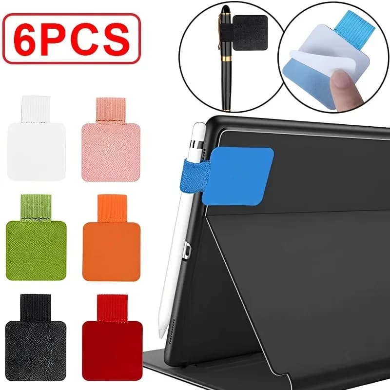 Custodia protettiva con clip adesiva per penna Custodia protettiva in pelle PU per notebook con anello elastico per clip per agenda per portapenne Apple iPhone