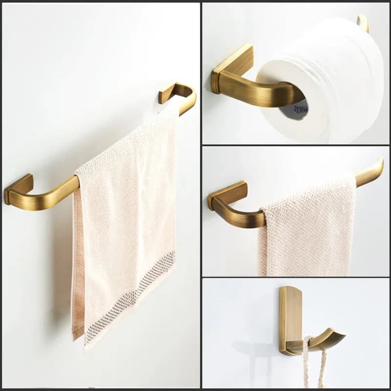 Nuovo set di accessori per il bagno Ottone antico spazzolato Portarotolo di carta igienica Anello portasciugamani da bagno Gancio appendiabiti da parete