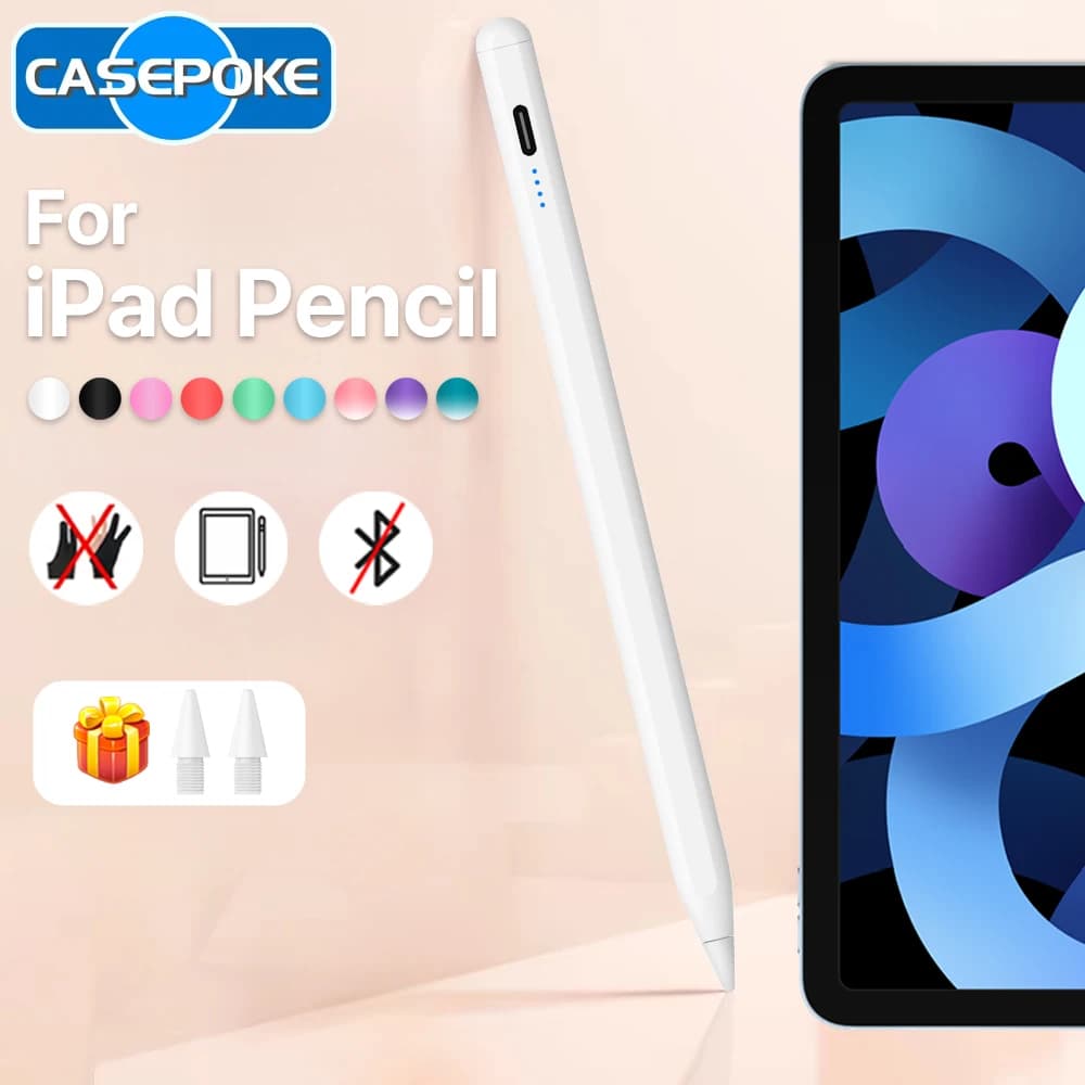 Penna Stilo Attiva per iPad Pencil Pro Air Mini 2018-2025 con Rilevamento Inclinazione e Rifiuto del Palmo, Penna per Disegno e Scrittura ad Alta Precisione