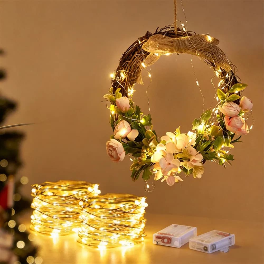 1Pack Fairy Light String Led Silver Wire String Light 1/2/5/10M Battery Powered for Bedroom Garden Party Wedding home Decoration