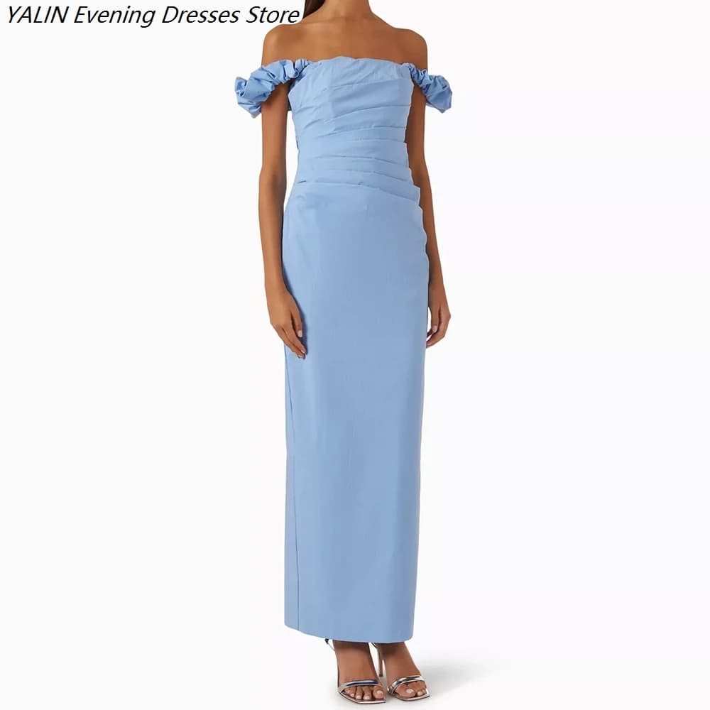 Abiti da sera da donna a taglio dritto, lunghezza alla caviglia, senza spalline, senza maniche, per il ballo di fine anno, alla moda, con pieghe, senza schienale, personalizzabili