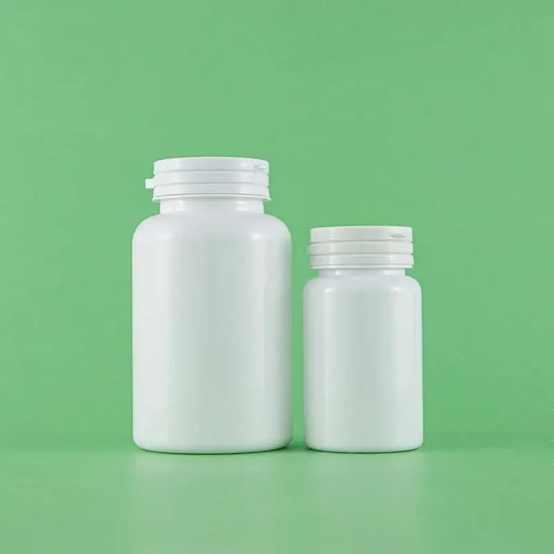 New 100/250ml Vacuum Plastic Bottle for Vitamins and Tablets, Container for Supplements with Strap Cap