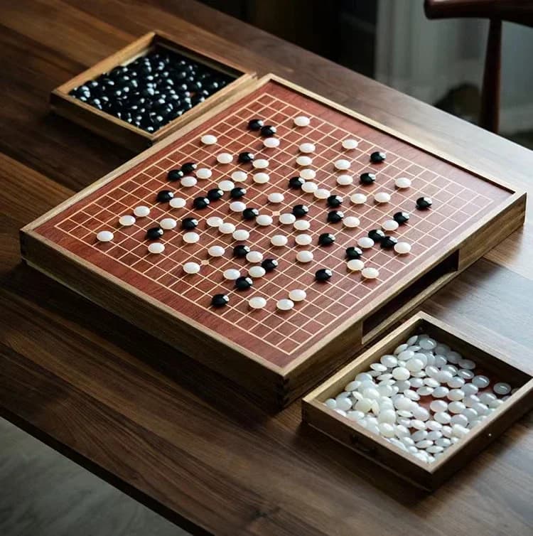 Set di Gioco Go Cinese di Lusso Personalizzato, Scacchiera Portatile Premium in Legno, Gioco da Tavolo Go