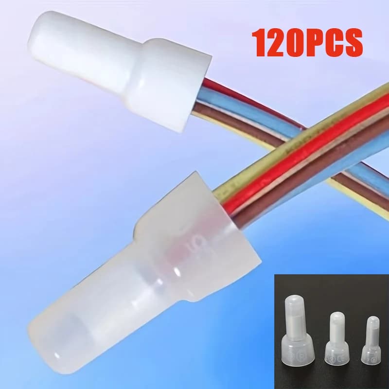 120 pieces 22-16 16-14 12-10 AWG caliber connector terminal end closed cap crimp