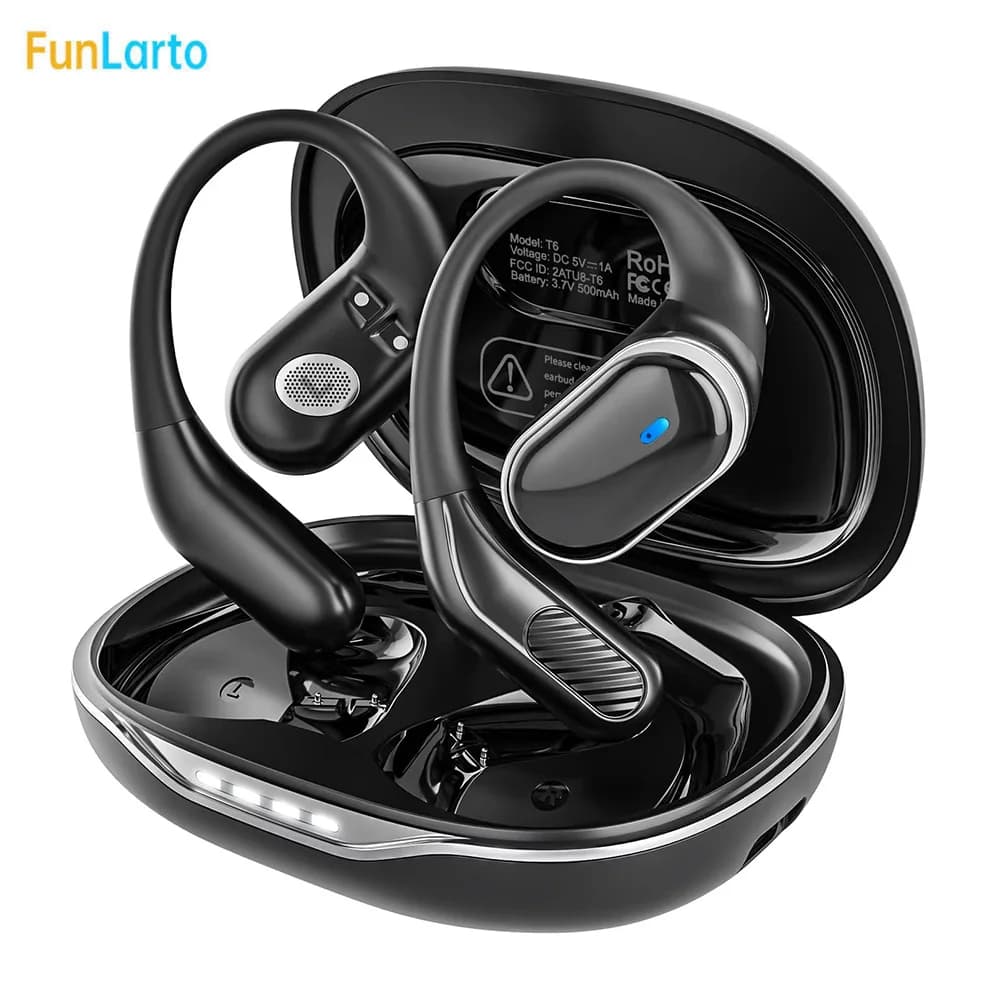 Nuovi auricolari OWS Open Ear Cuffie wireless Bluetooth 5.4 Cuffie audio HiFi Auricolari TWS Riproduzione di 60 ore per i conducenti all'aperto