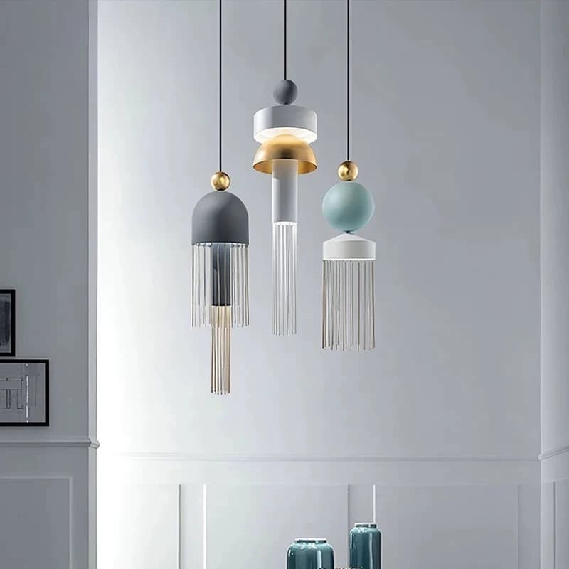 Lampadario con nappa macaron semplice e moderno nordico di design danese per ristorante, camera da letto, comodino, negozio di abbigliamento, bar