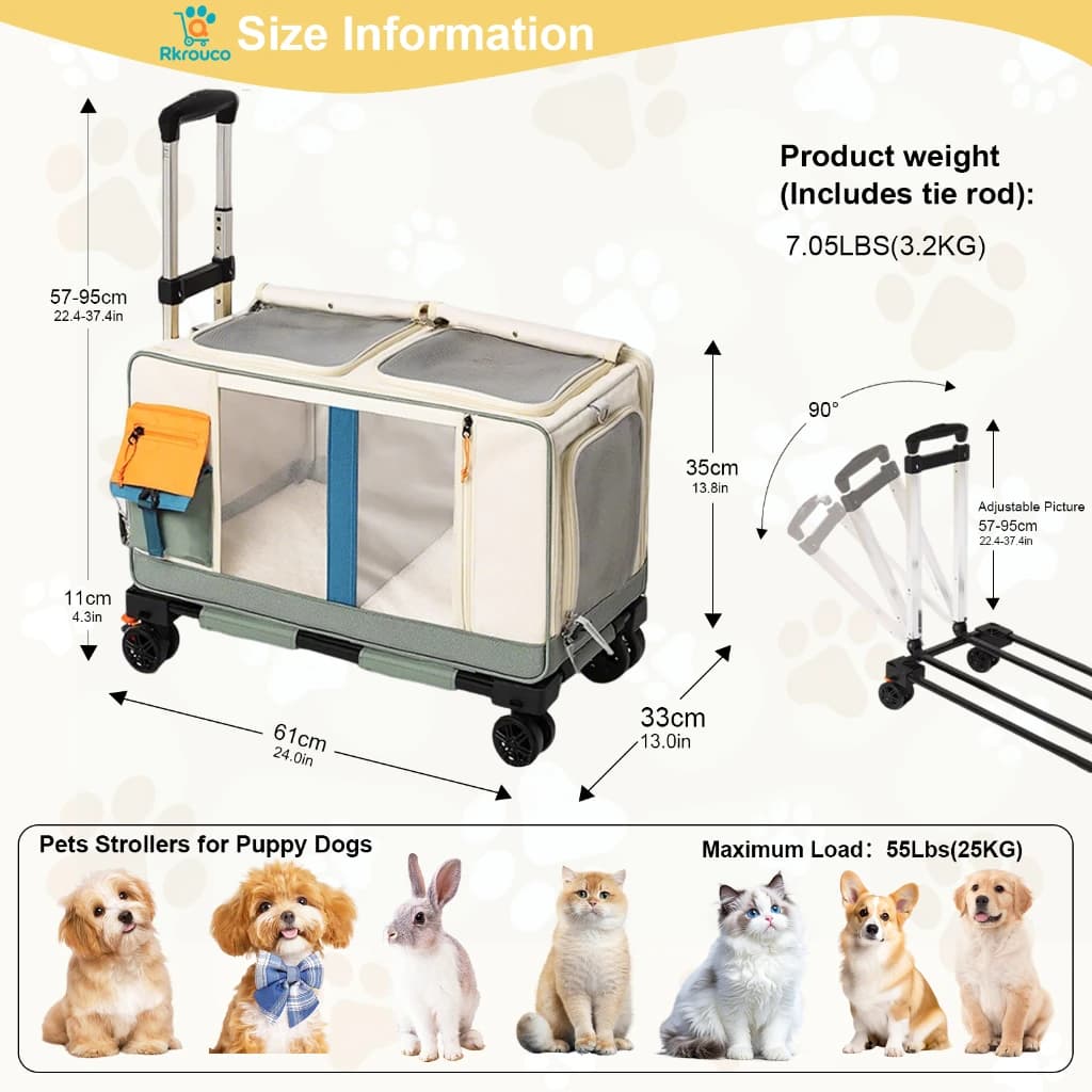 Borsa da trasporto per animali domestici portatile, zaino per gatti, borsa pieghevole grande per animali domestici, borsa da viaggio per gatti con tracolla