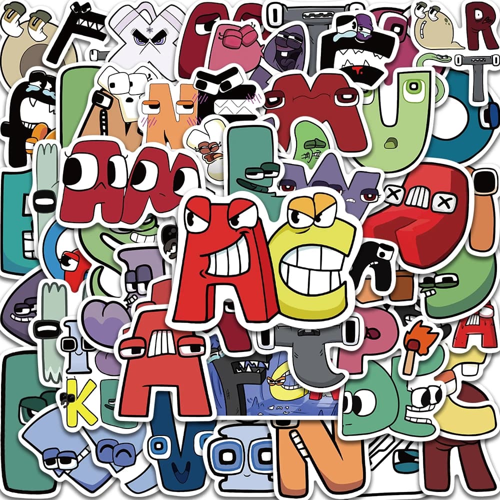 52PCS Alphabet Lore Game Kids Toy Cartoon Sticker Graffiti Scrapbook Car Phone Laptop Motorcycle Helmet Cup Decal Stickers