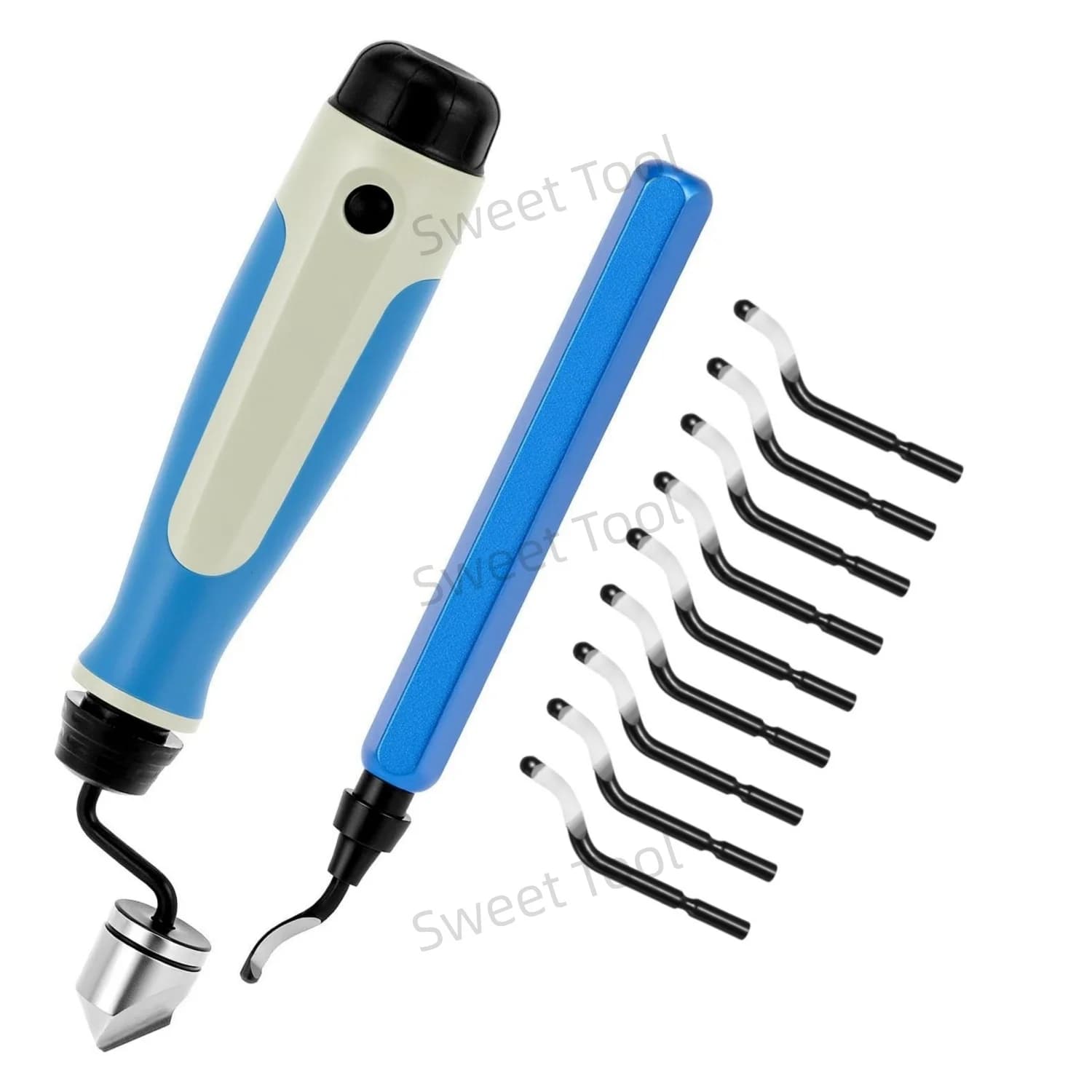 Hand Deburring Tool Kit with 10 Rotary Blade & Countersink Blade BC1651 Burr Remover Hand Tool for Plastic Soft Metal Wood Steel