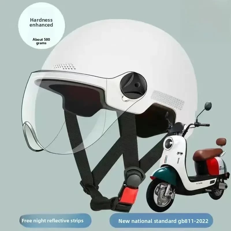 Casco per veicolo elettrico traspirante Mezzo casco da equitazione Motocicletta universale Four Seasons Uomo Donna Cappello estivo per auto elettrica