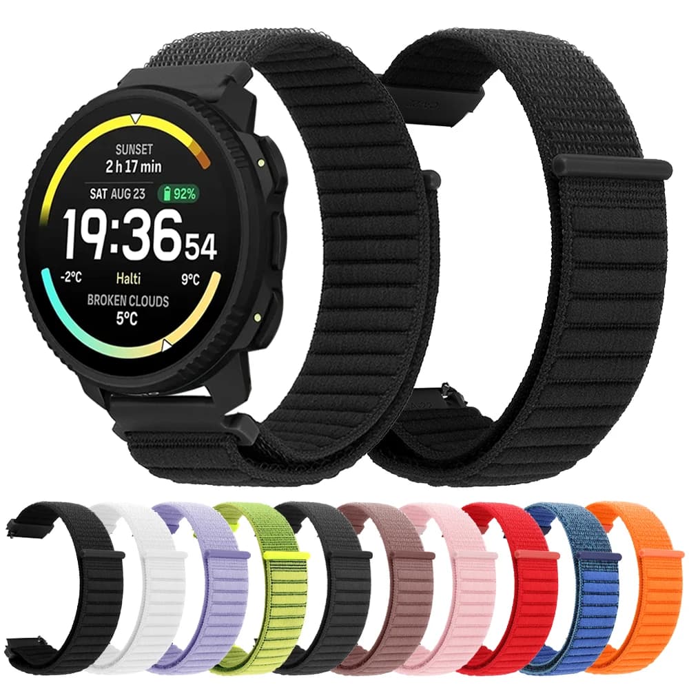 Cinturino in nylon con velcro da 22 mm per SUUNTO VERTICAL 2/RACE 2 S/5 9 PEAK/OCEAN/RUN Cinturino per orologio COROS PACE 4 3 Bracciale di ricambio