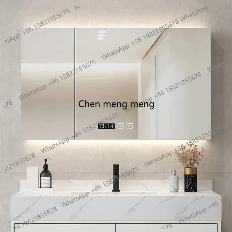Mobili da Bagno a Parete con Specchio Integrato, Armadietti Estetici per Bagno, Mobili Intelligenti per Bagno