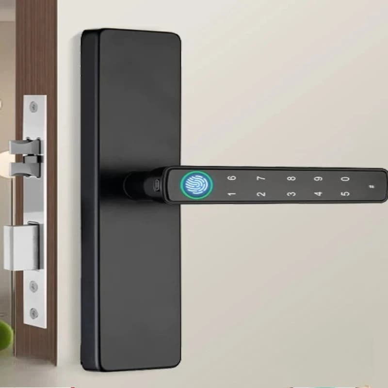 Serratura Intelligente Bluetooth NFC, Riconoscimento Impronte Digitali, Tastierino Numerico, Chiave Meccanica, Maniglia Separata per Casa, Ufficio, Camera da Letto
