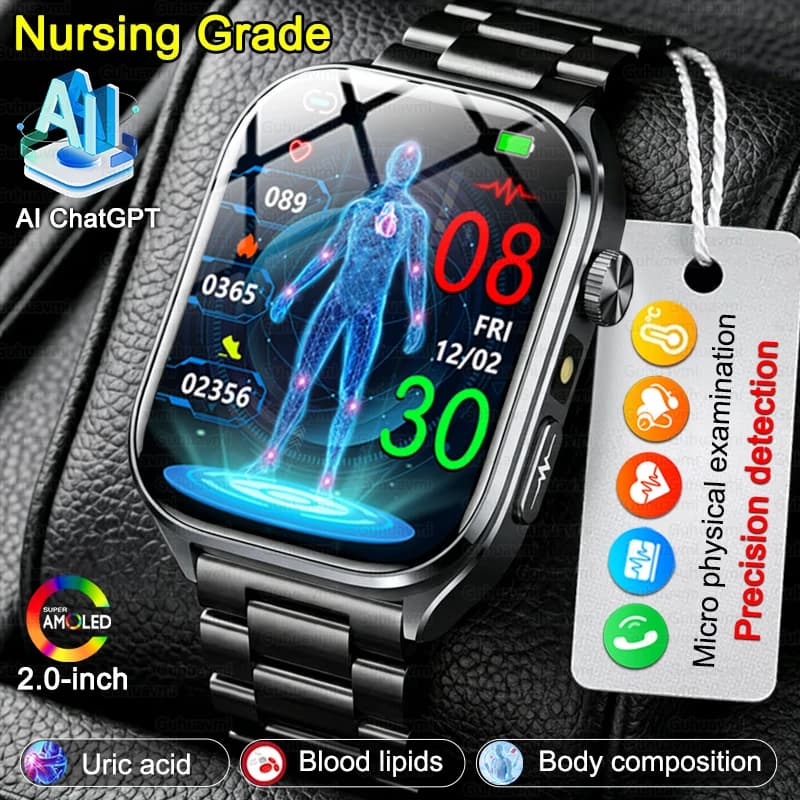 Nuovo Smartwatch 2026 per la Salute con AI: Rilevamento Accurato ECG, Pressione Sanguigna, Lipidi, Analisi Acido Urico e Chiamate Bluetooth