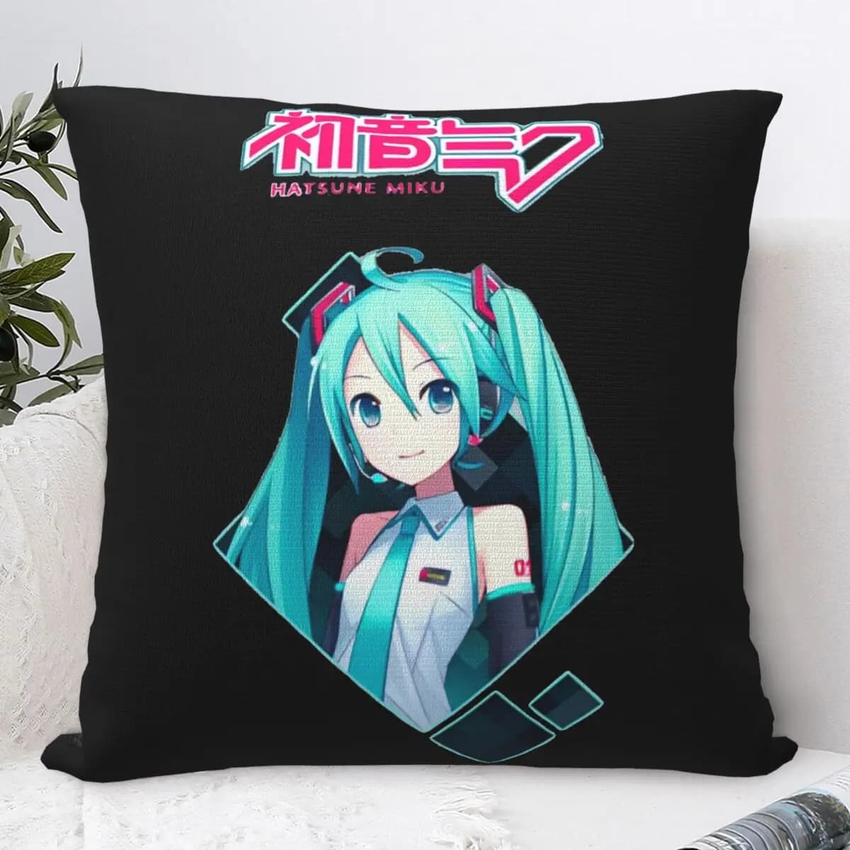 Hatsune Miku Stampa Federa Fodere per Cuscini Fodere per Cuscini Y2K Decorazione Domestica Quadrato Dimensioni Multiple