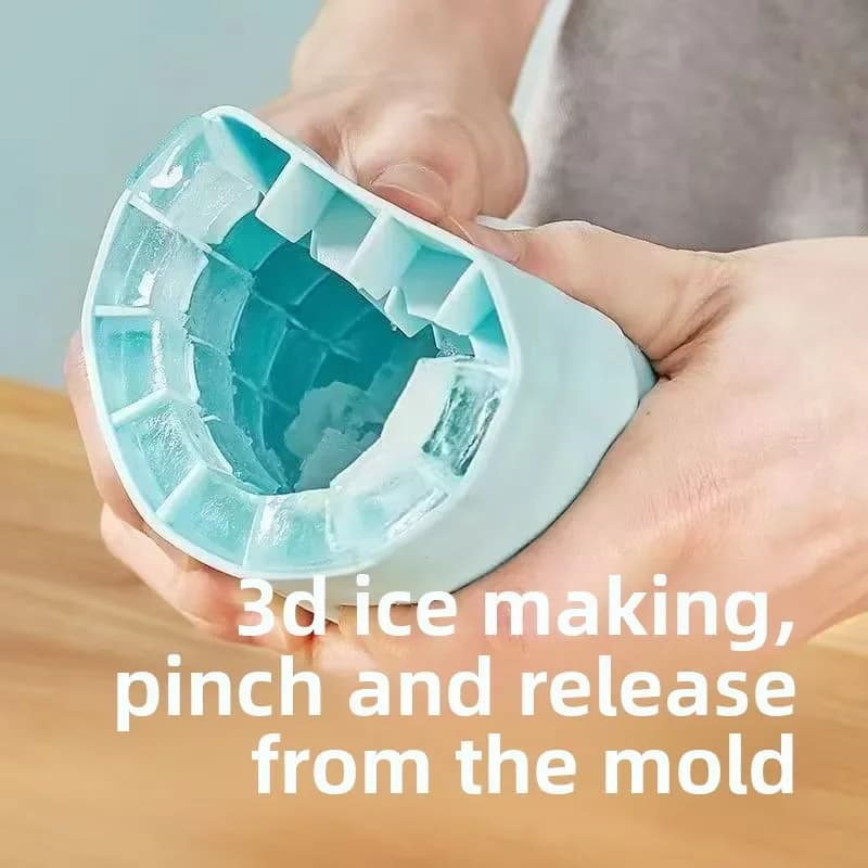 Vassoio per cubetti di ghiaccio in silicone per uso alimentare con coperchio Stampo per produttore di ghiaccio a congelamento rapido per la cucina domestica