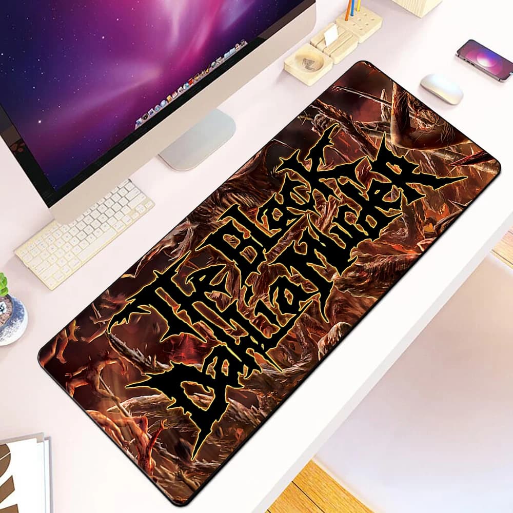Dahlias M-Murder Band Black mouse pad with HD computer print, anti-slip mouse mat with lockable edge, XXL90x40 cm, keyboard mat, PC, desk