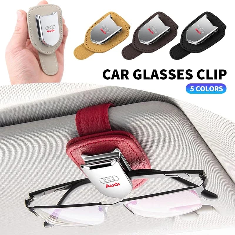 Portaocchiali da sole per auto, clip portaoggetti per occhiali, biglietti e carte per Audi Q3 Q4 Q5 Q6 Q7 B8 B6 C6 8p B7 C5 A3 A4 A5 A6 A7 A8 S3 S4 S5 S6