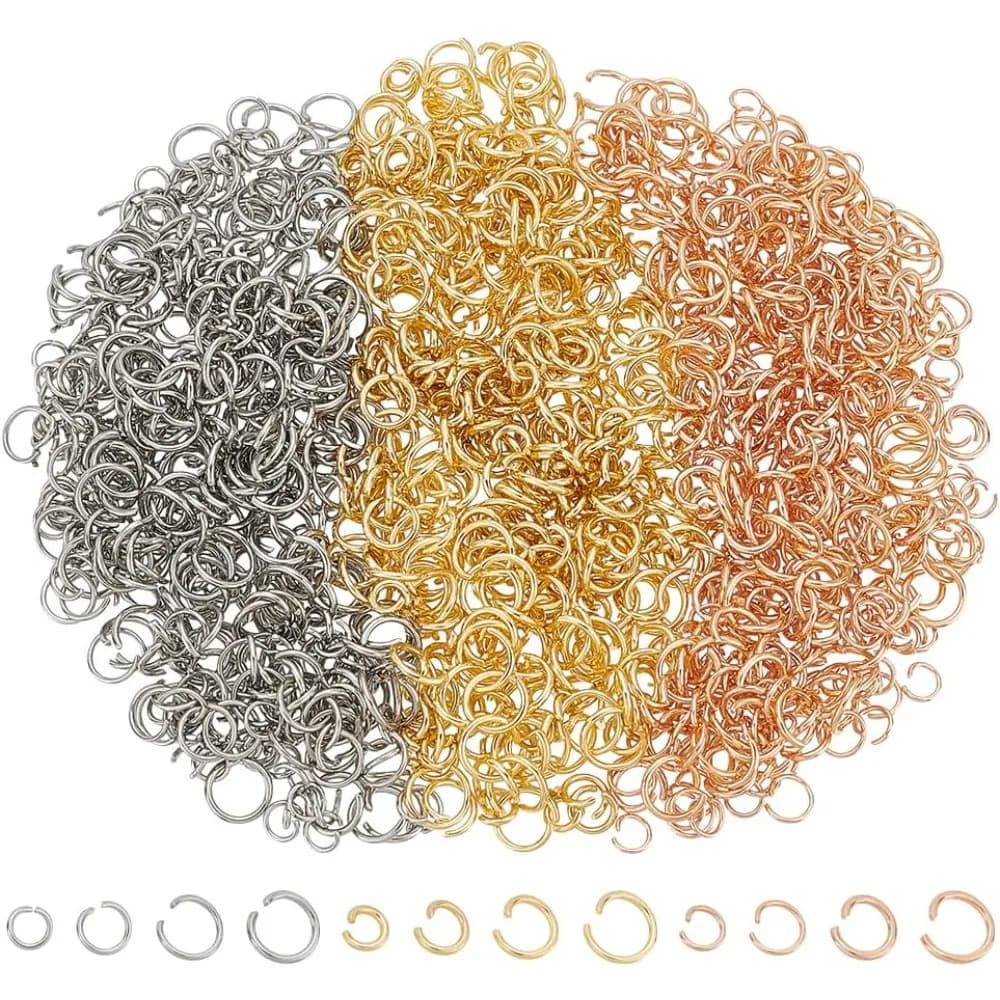 1200 pezzi anello di salto aperto 12 stile 5/6/7/8mm anelli di connettore in acciaio inossidabile sfusi per gioielli artigianali fai da te che fanno risultati accessori