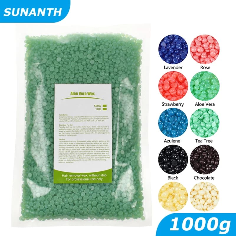 1000g perline di cera dura per la depilazione 8 colori pellicola calda epilatore cera ceretta per macchina scaldacera perle di cera per Kit scaldacera