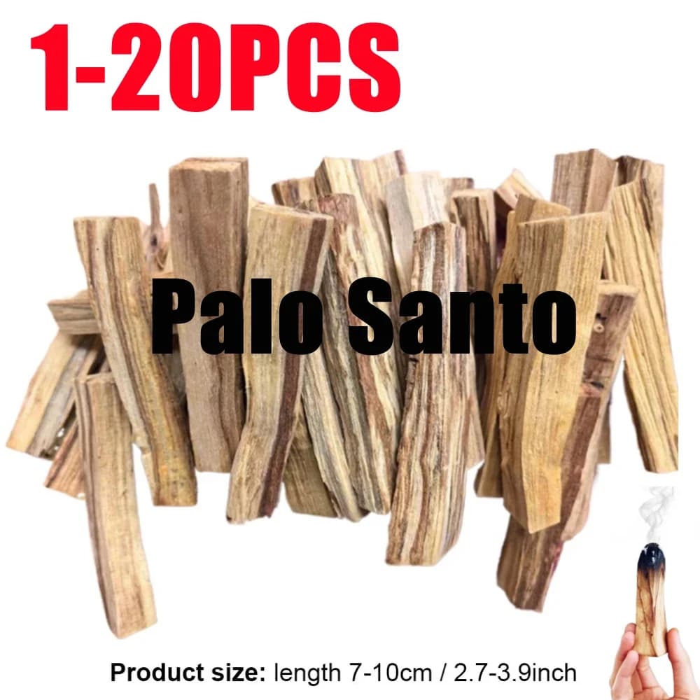 1-20PCS Palo Santo Bastoncini di incenso naturale Bastone per sbavature in legno per soggiorno Ufficio Diffusore di aromi Macchie Bastone Aromaterapia