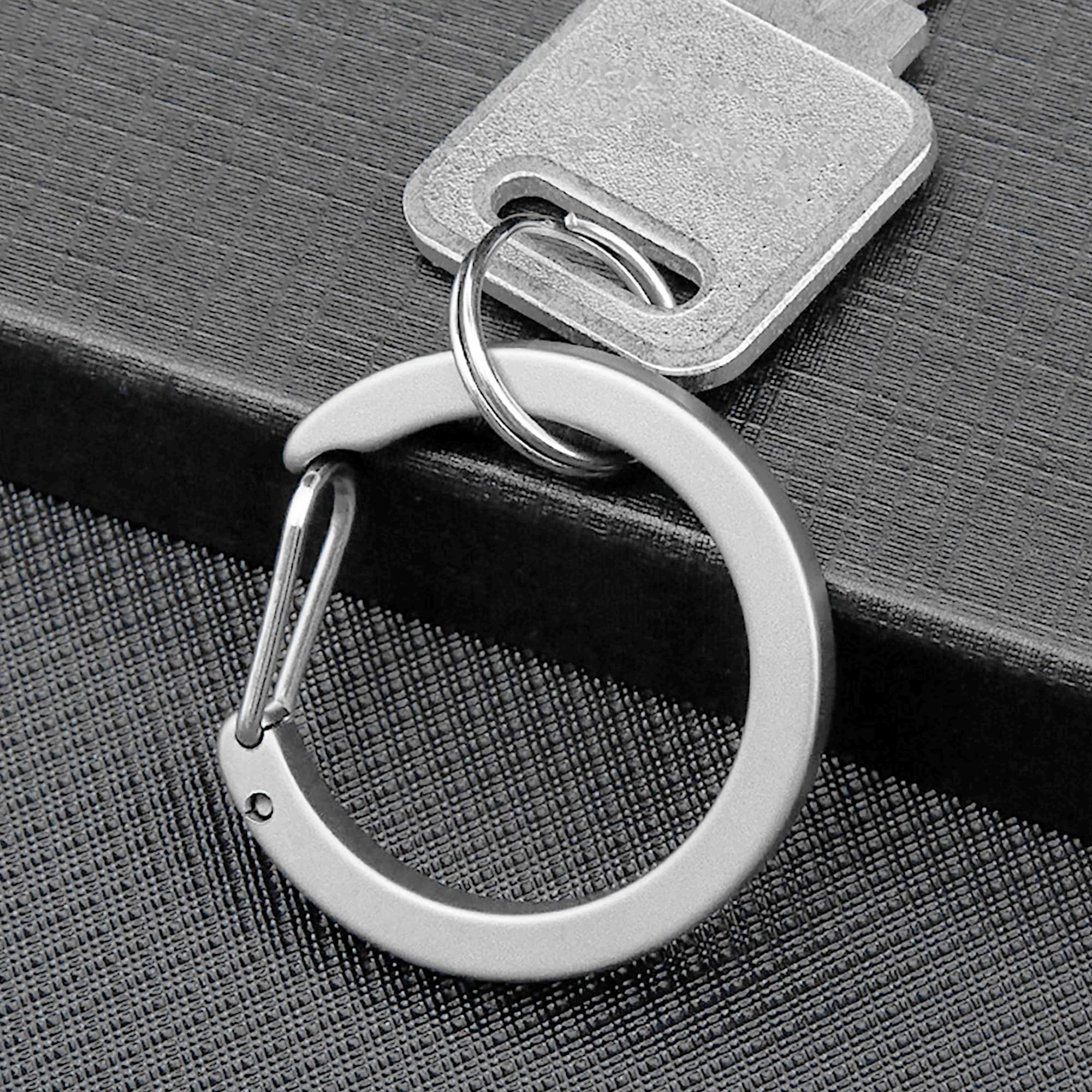 34mm Titanium Gray TC4 Ti Circle round C shape snap spring Lock quick release Carabiner Keychain FOB EDC DIY Gift