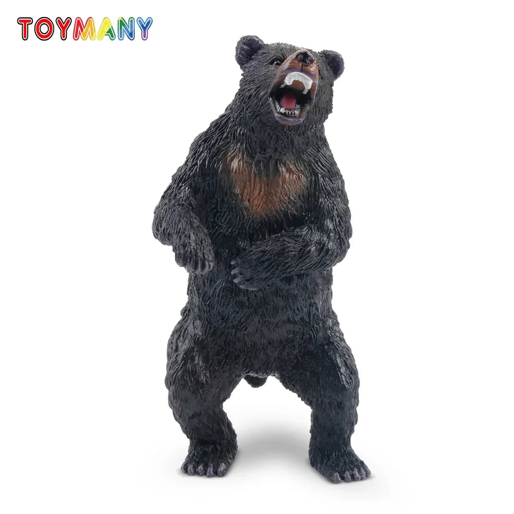 Toymany Simulazione In Piedi Orso Nero/Marrone Fauna Selvatica Modello Animale Giocattolo Mini Figure Bambole Action Figurine Giocattoli Regalo Dei Bambini
