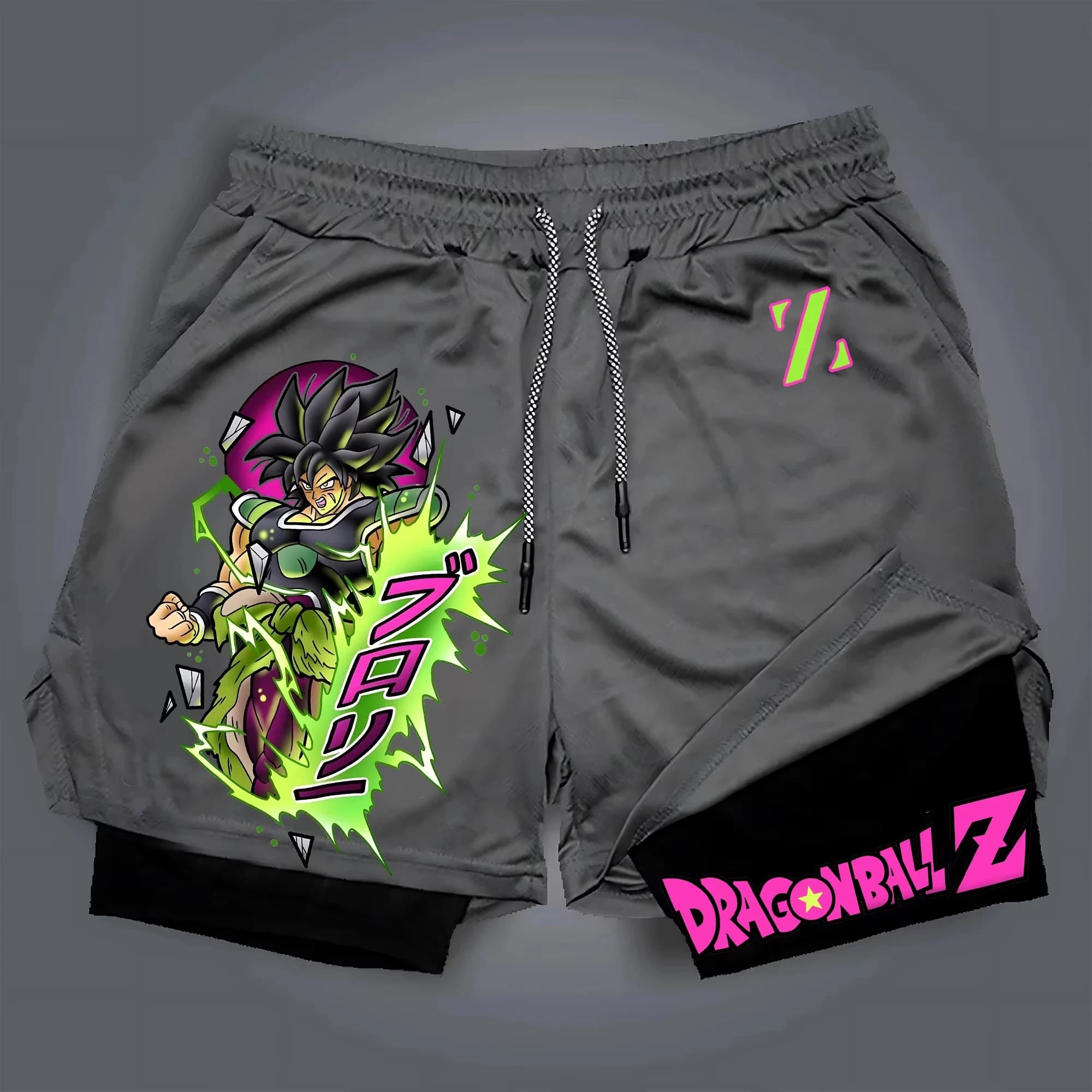 Pantaloncini Sportivi Uomo 2026 Hot Sale Dragon Ball Z Broly Anime Stampati a Doppio Strato, Traspiranti ad Asciugatura Rapida per Palestra e Corsa