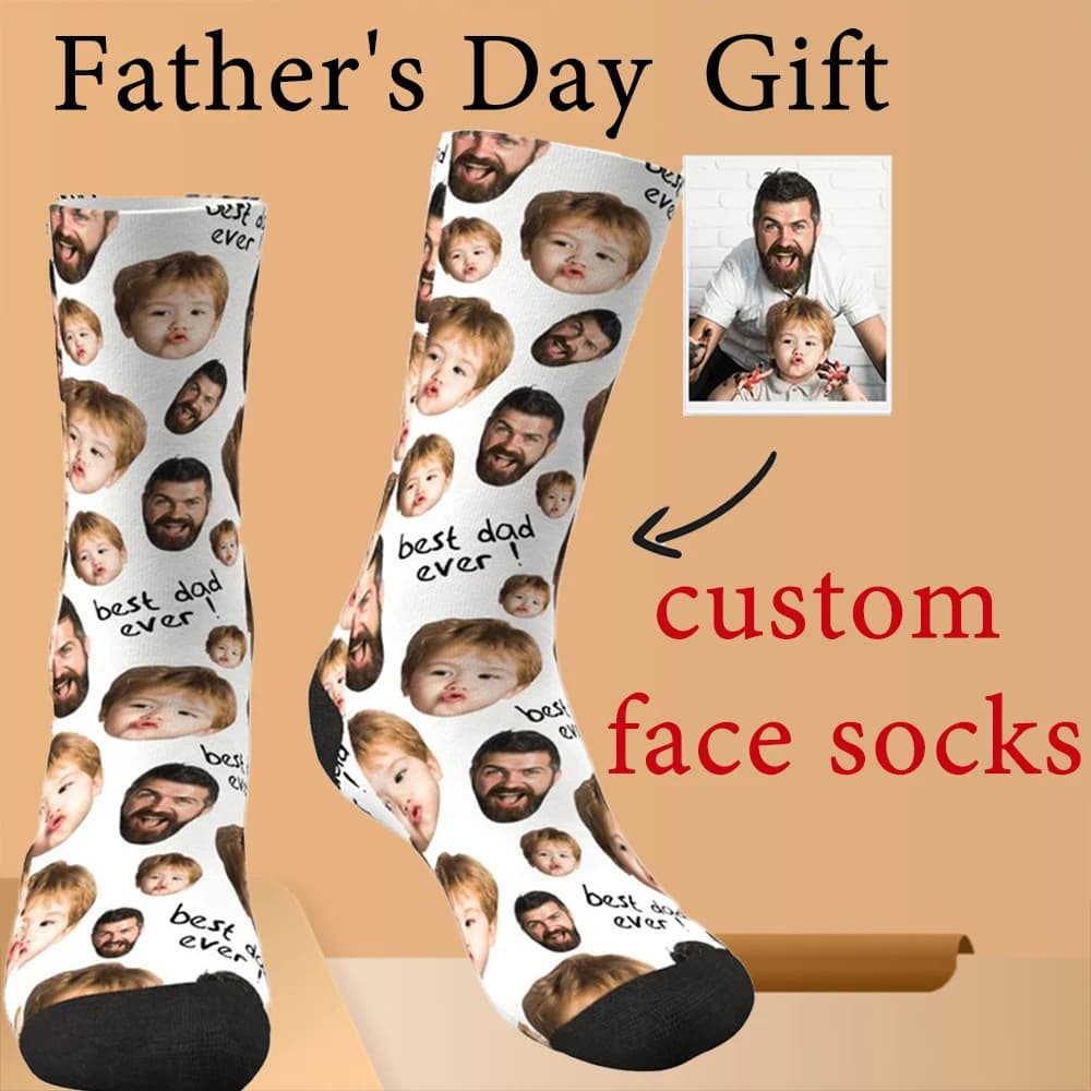 Personalized: “Best Dad ever!” Fashionable socks, interesting tube socks, the best gift for dad’s party and father’s birthday