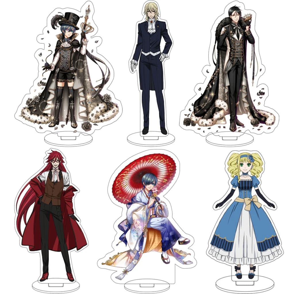 Statuetta in Acrilico di 16CM dell'Anime Black Butler con Ciel Phantomhive e Sebastian Michaelis, Ornamenti Cosplay, Regali di Natale