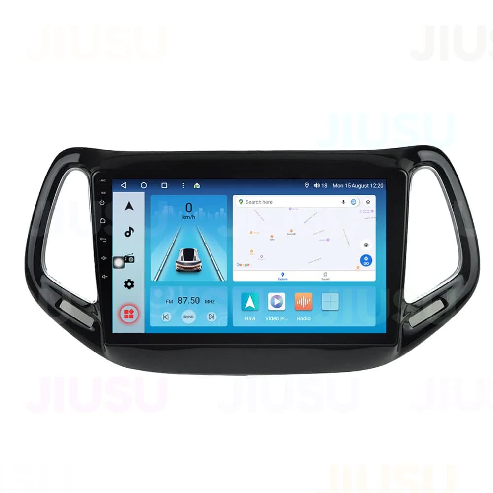 Android 12 Autoradio Navigazione GPS Lettore DVD Sistema audio multimediale stereo per Jeep Compass 2017 con Carplay DSP DAB